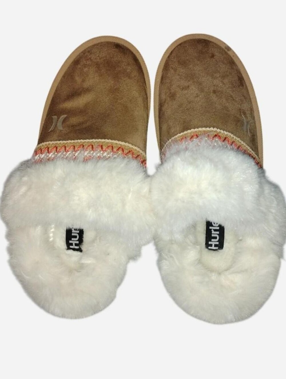 Hurley Faux Fur Lined Chestnut Mule Slippers (Size US 2 / Youth 2) NWOT